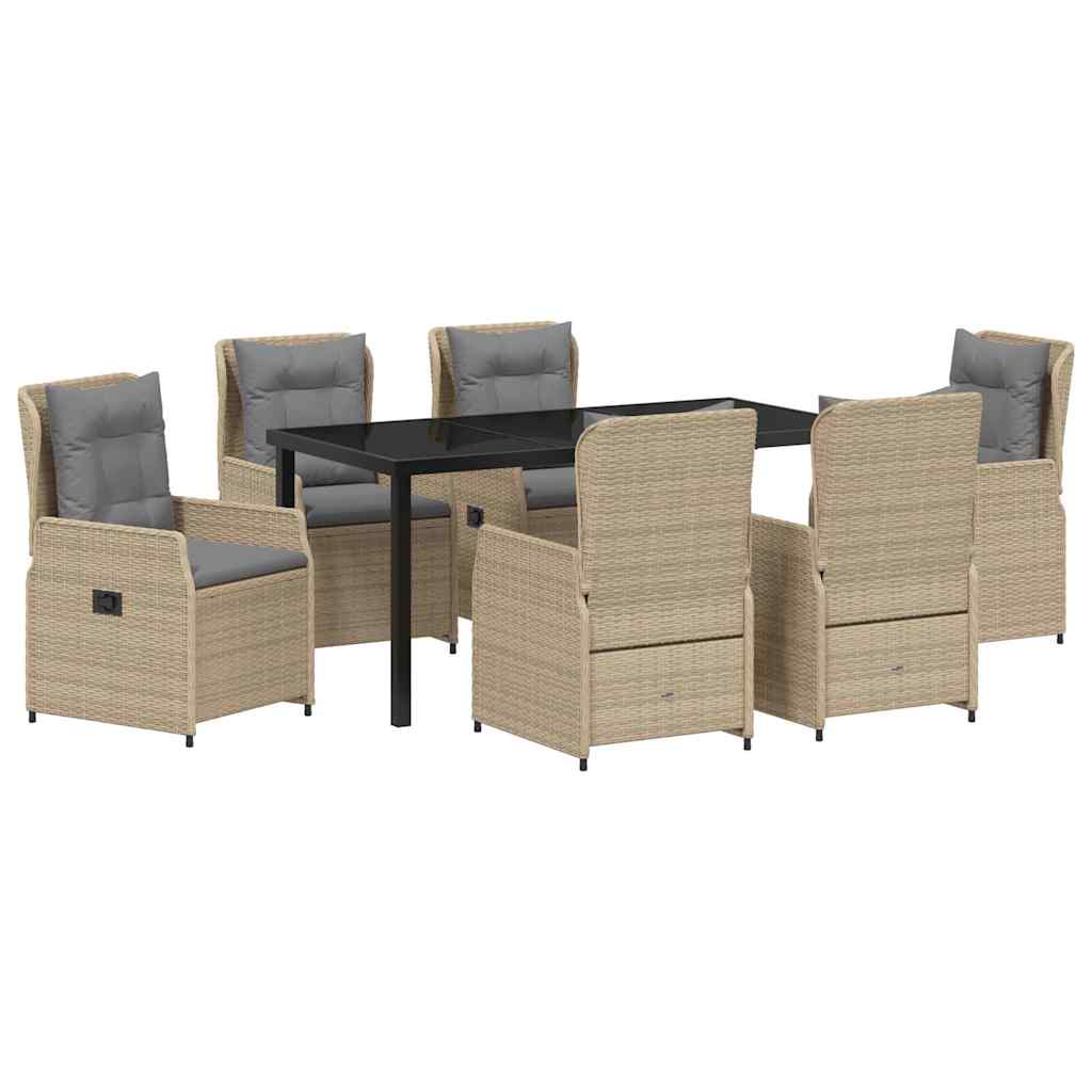 Σέτ φαγητού για κήπο 7 pcs Μπέζ και Ανοιχτό Γκρι - Pakobazaar