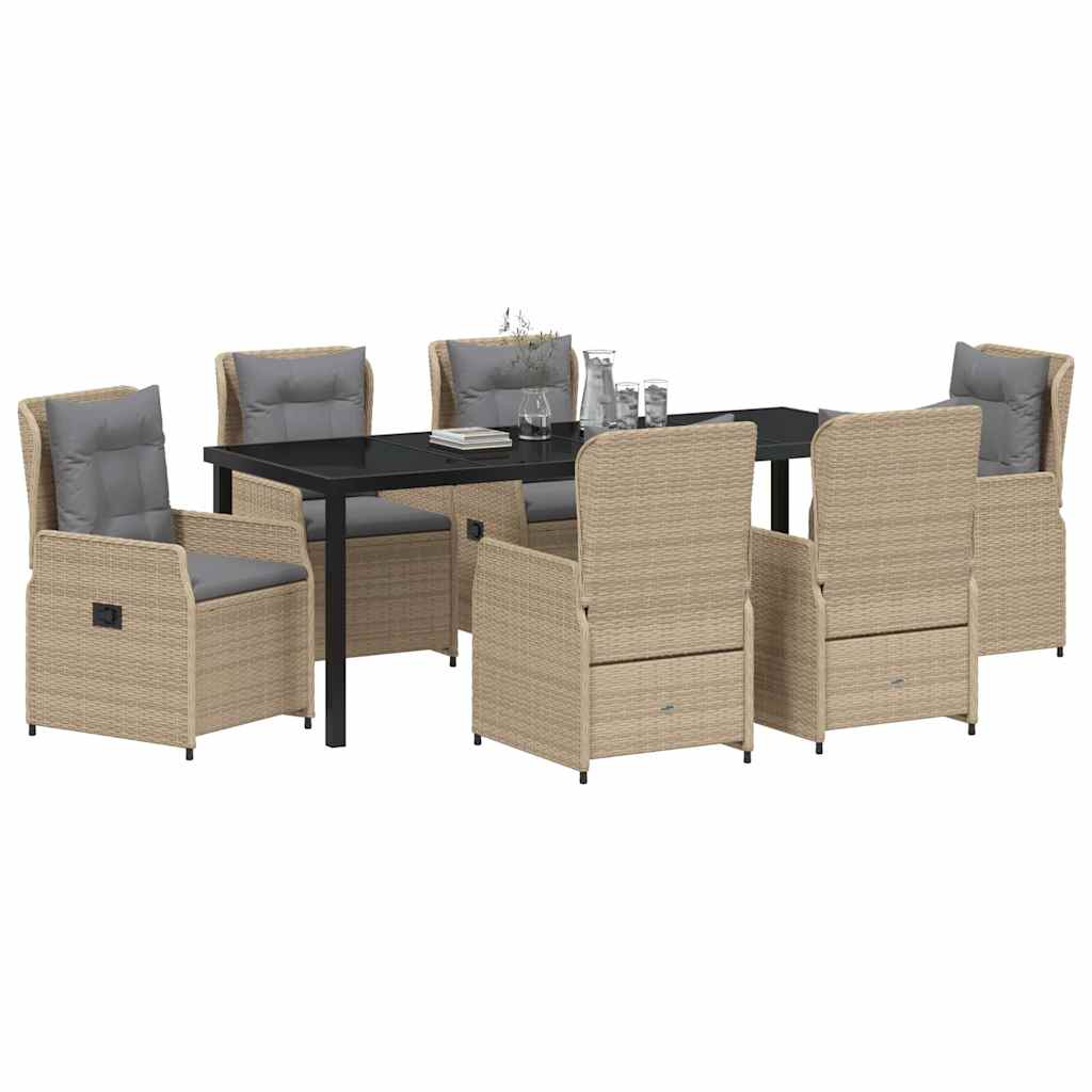 Σέτ φαγητού για κήπο 7 pcs Μπέζ και Ανοιχτό Γκρι - Pakobazaar