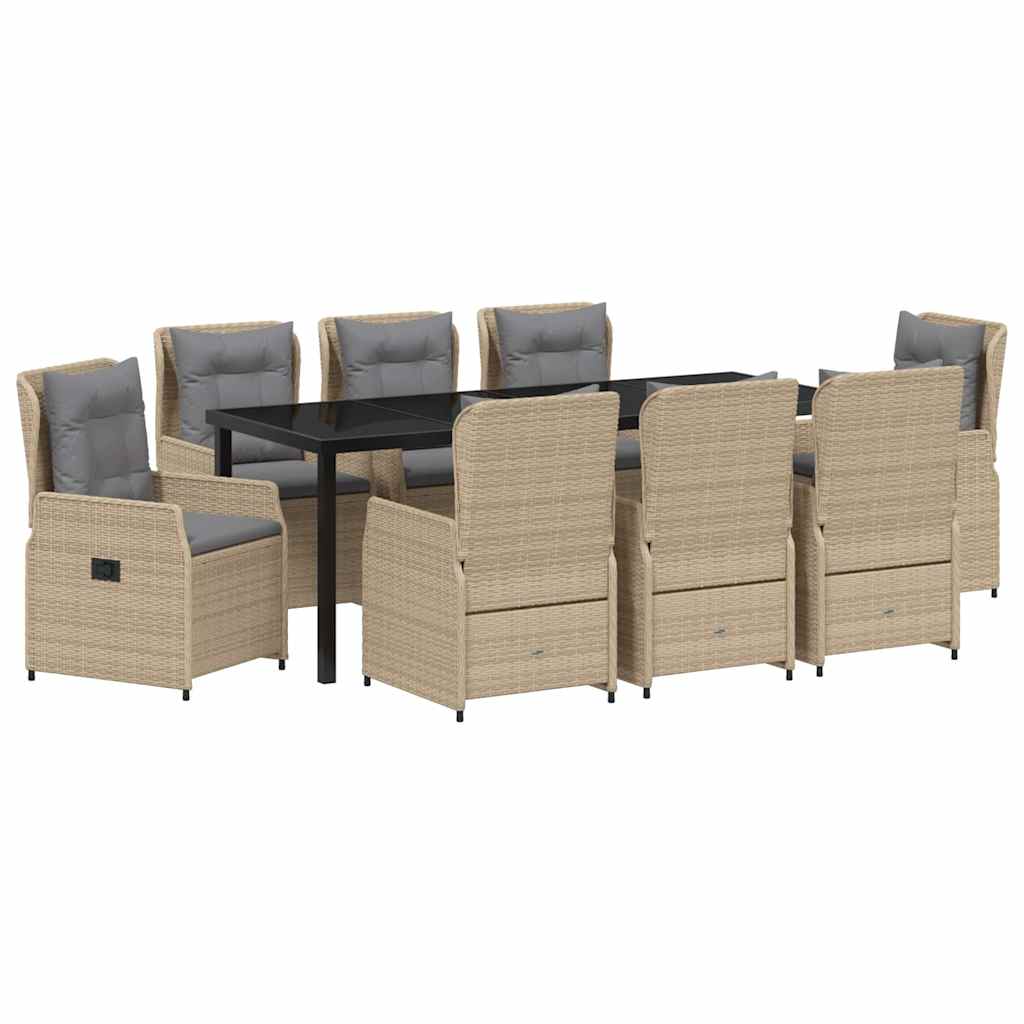 Σέτ φαγητού για κήπο 9 pcs Μπέζ και Ανοιχτό Γκρι - Pakobazaar