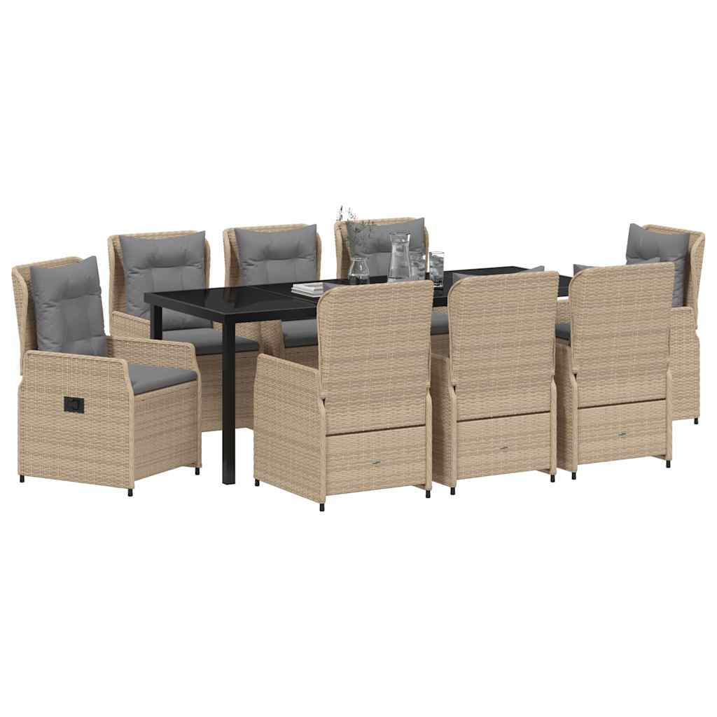 Σέτ φαγητού για κήπο 9 pcs Μπέζ και Ανοιχτό Γκρι - Pakobazaar