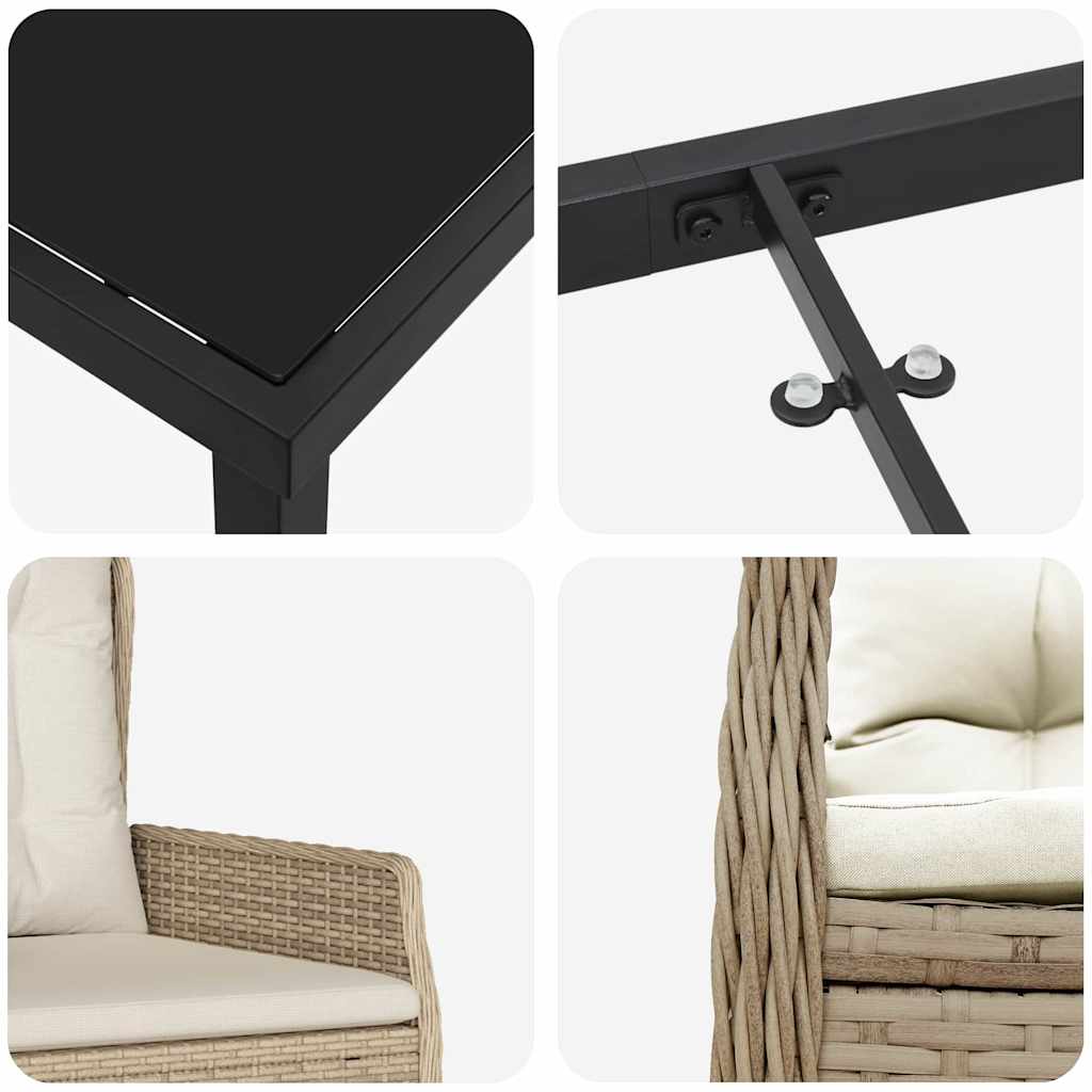 Σέτ φαγητού για κήπο 5 pcs Μπέζ και Ανοιχτό Γκρι - Pakobazaar