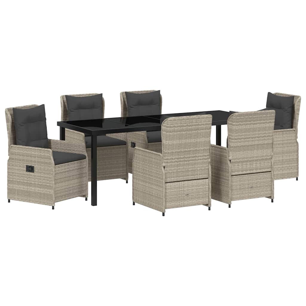 Σέτ φαγητού για κήπο 7 pcs Ανοιχτό γκρι συνθετικό ρατάν - Pakobazaar