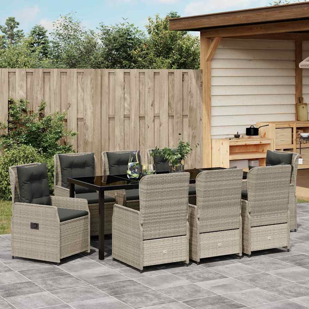 Σέτ φαγητού για κήπο 9 pcs Ανοιχτό γκρι συνθετικό ρατάν - Pakobazaar