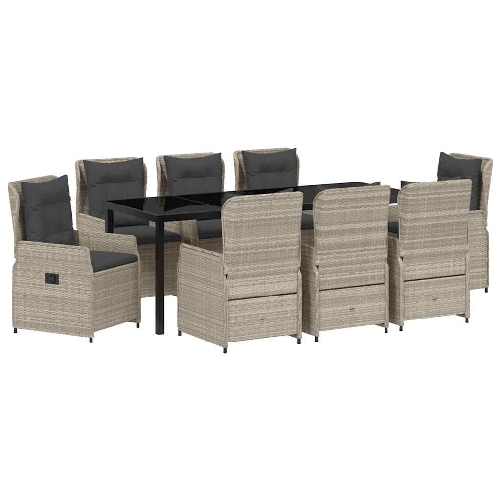 Σέτ φαγητού για κήπο 9 pcs Ανοιχτό γκρι συνθετικό ρατάν - Pakobazaar