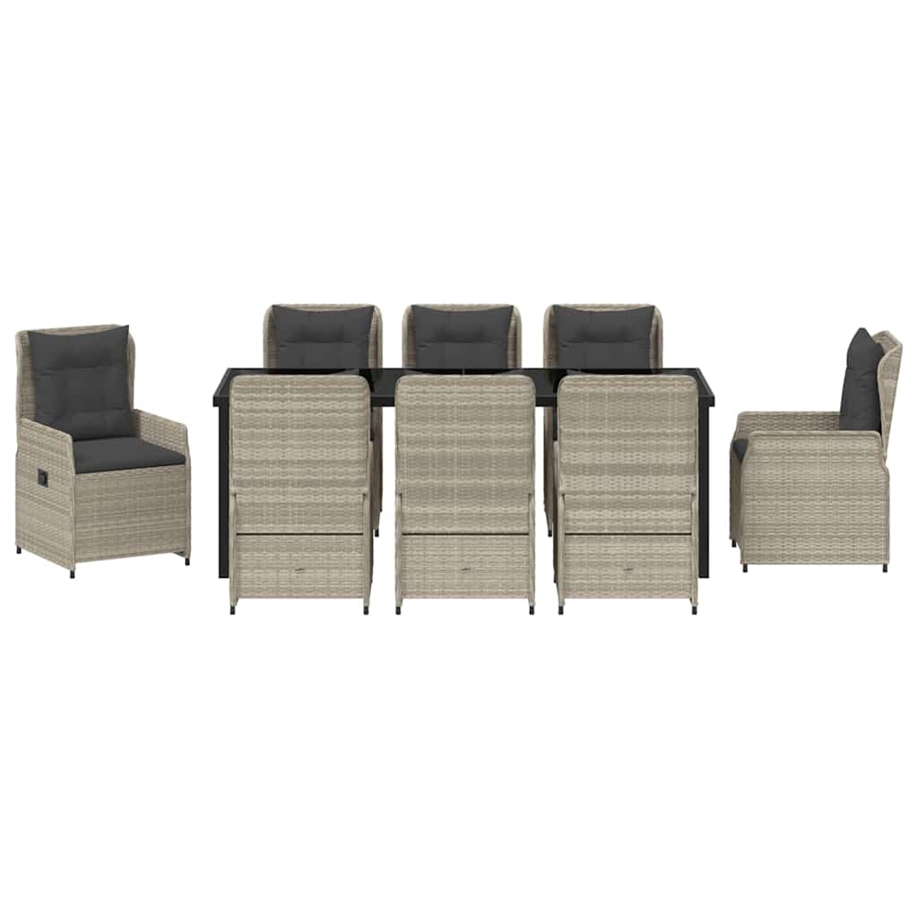 Σέτ φαγητού για κήπο 9 pcs Ανοιχτό γκρι συνθετικό ρατάν - Pakobazaar