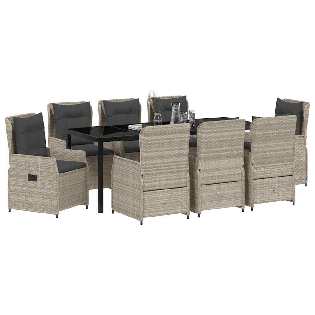 Σέτ φαγητού για κήπο 9 pcs Ανοιχτό γκρι συνθετικό ρατάν - Pakobazaar