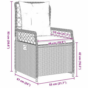 Σέτ φαγητού για κήπο 7 pcs Μαύρο συνθετικό ρατάν - Pakobazaar