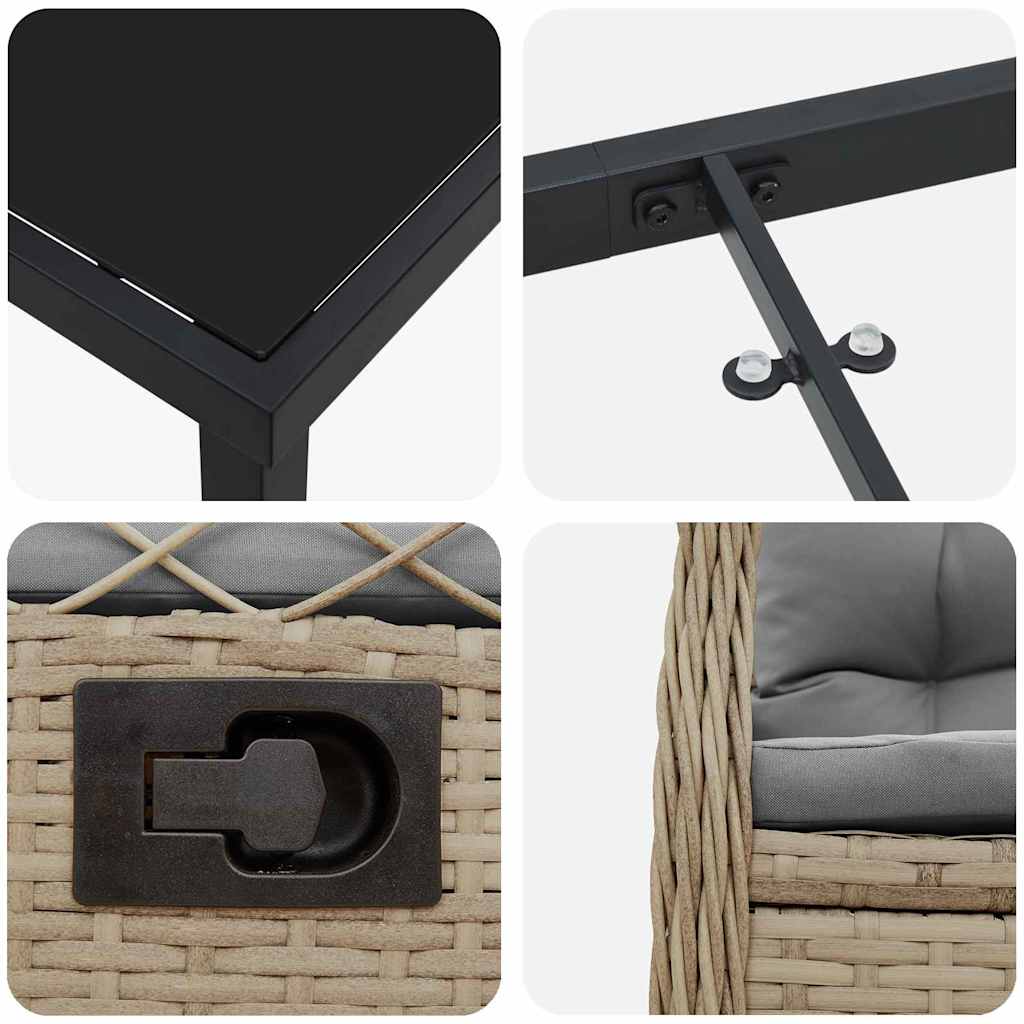 Σέτ φαγητού για κήπο 5 pcs Μπέζ και Ανοιχτό Γκρι - Pakobazaar