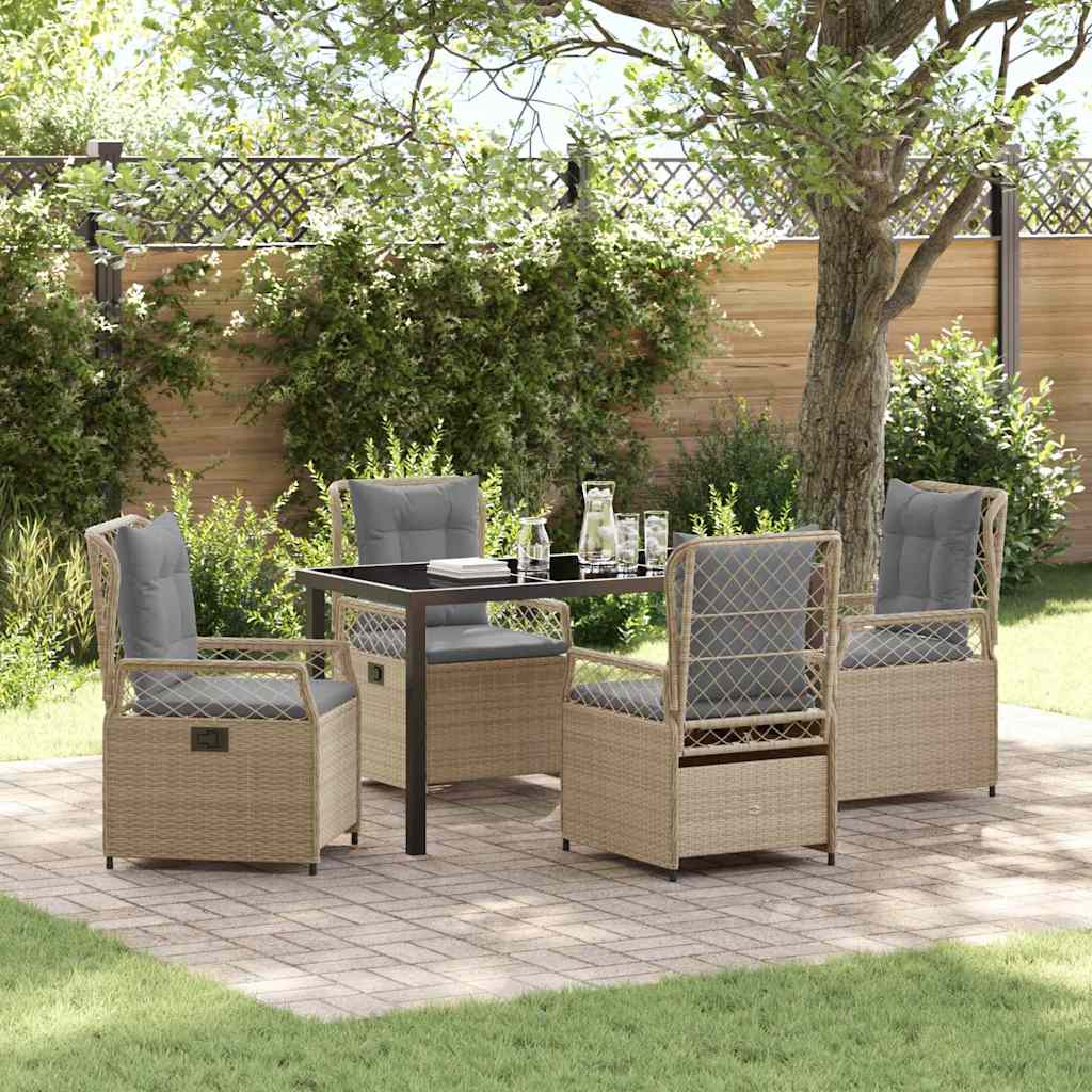 Σέτ φαγητού για κήπο 5 pcs Μπέζ και Ανοιχτό Γκρι - Pakobazaar