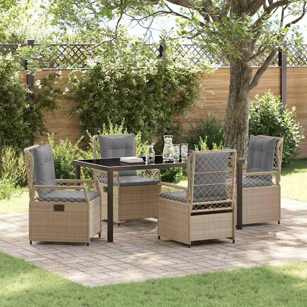 Σέτ φαγητού για κήπο 5 pcs Μπέζ και Ανοιχτό Γκρι - Pakobazaar