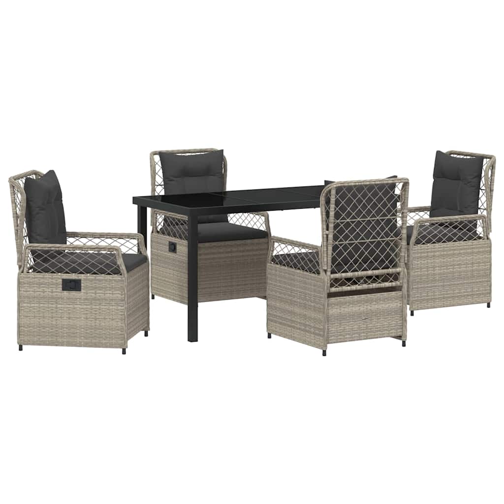 Σέτ φαγητού για κήπο 5 pcs Ανοιχτό γκρι συνθετικό ρατάν - Pakobazaar