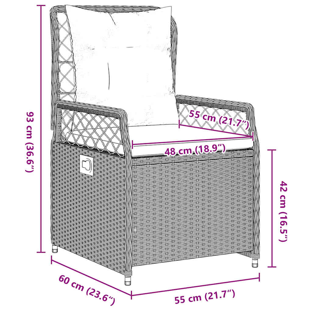 Σέτ φαγητού για κήπο 5 pcs Ανοιχτό γκρι συνθετικό ρατάν - Pakobazaar