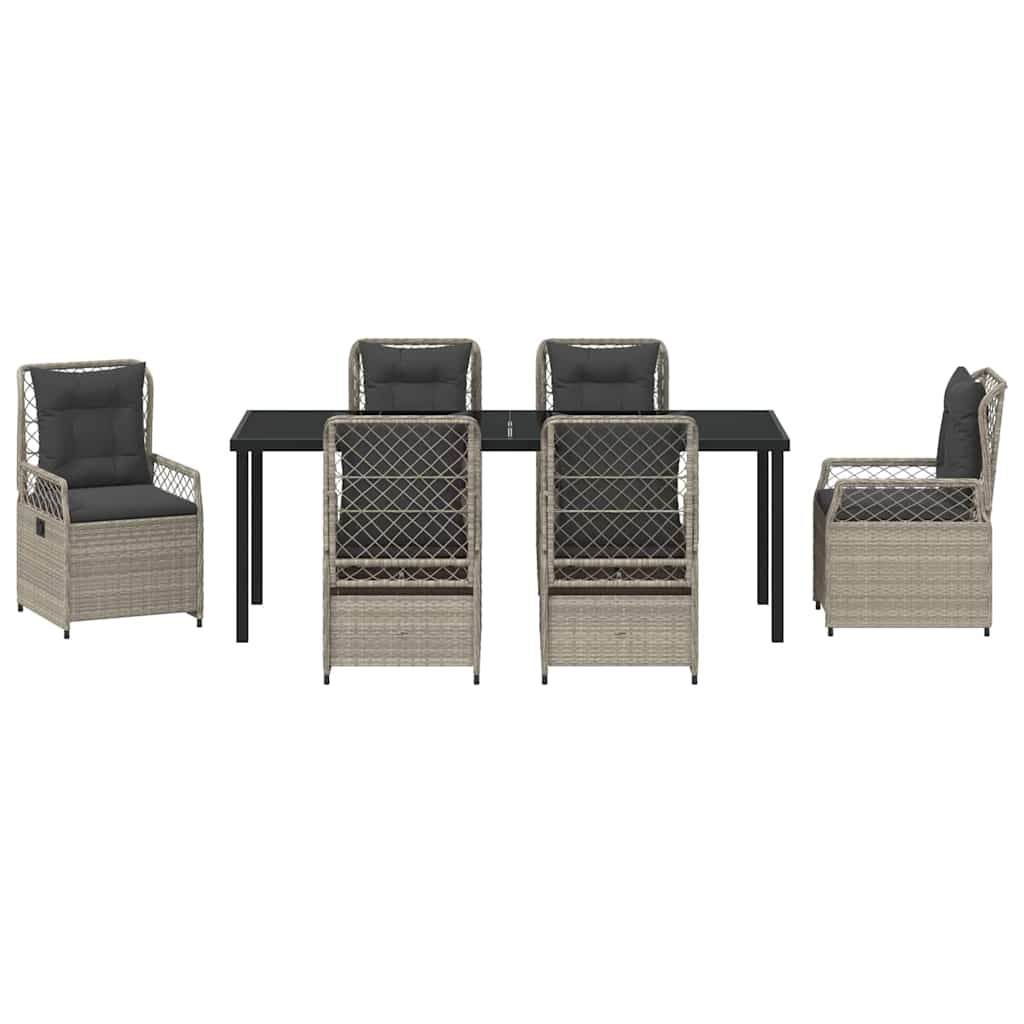 Σέτ φαγητού για κήπο 7 pcs Ανοιχτό γκρι συνθετικό ρατάν - Pakobazaar