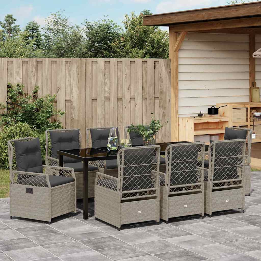 Σέτ φαγητού για κήπο 9 pcs Ανοιχτό γκρι συνθετικό ρατάν - Pakobazaar