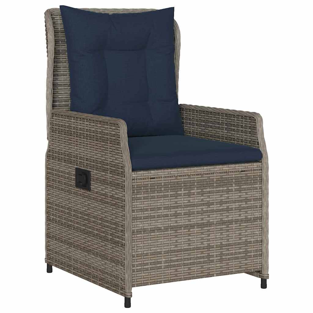 Σέτ φαγητού για κήπο 9 pcs Γκρι Πολυ ράταν - Pakobazaar