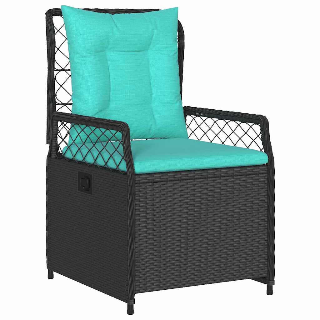 Σέτ φαγητού για κήπο 9 pcs Μαύρο συνθετικό ρατάν - Pakobazaar