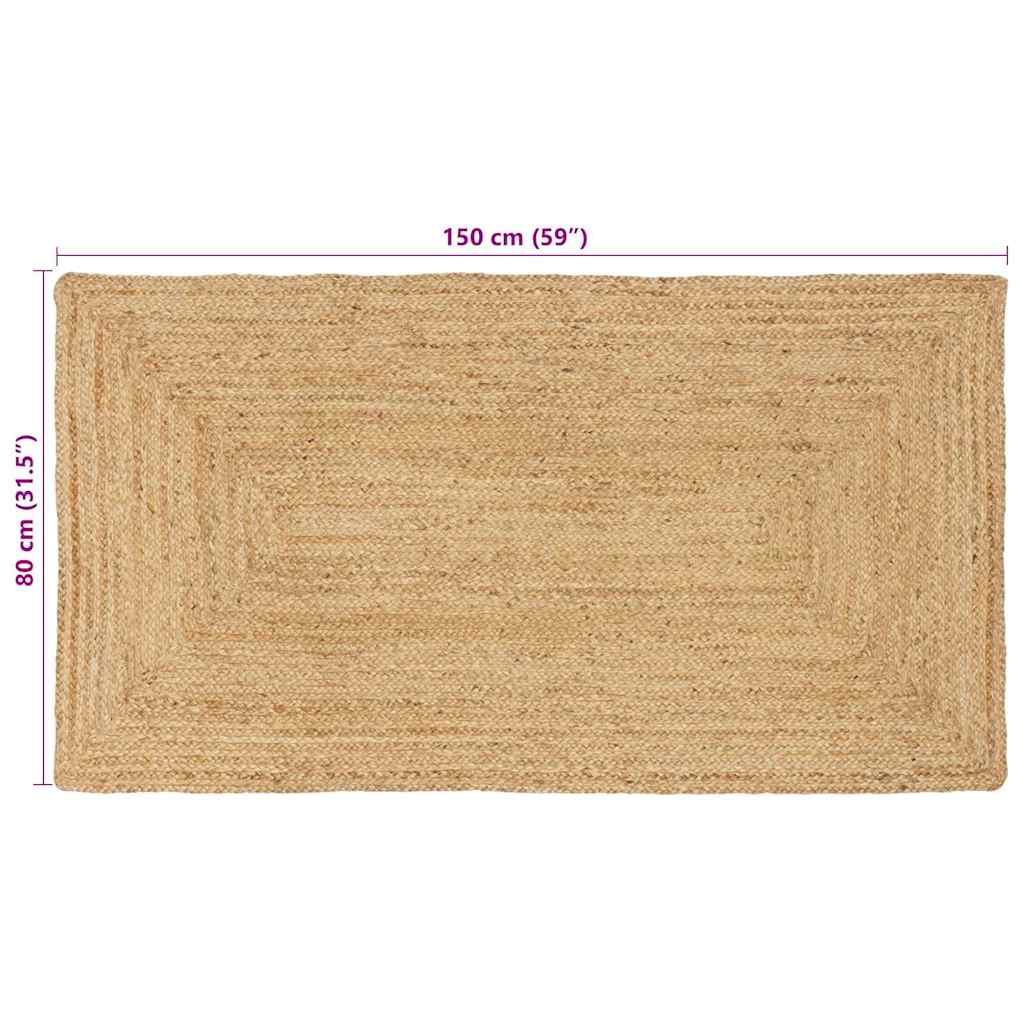 Χαλί Περιοχής Φυσικό 80 x 150 cm Γιούτα - Pakobazaar