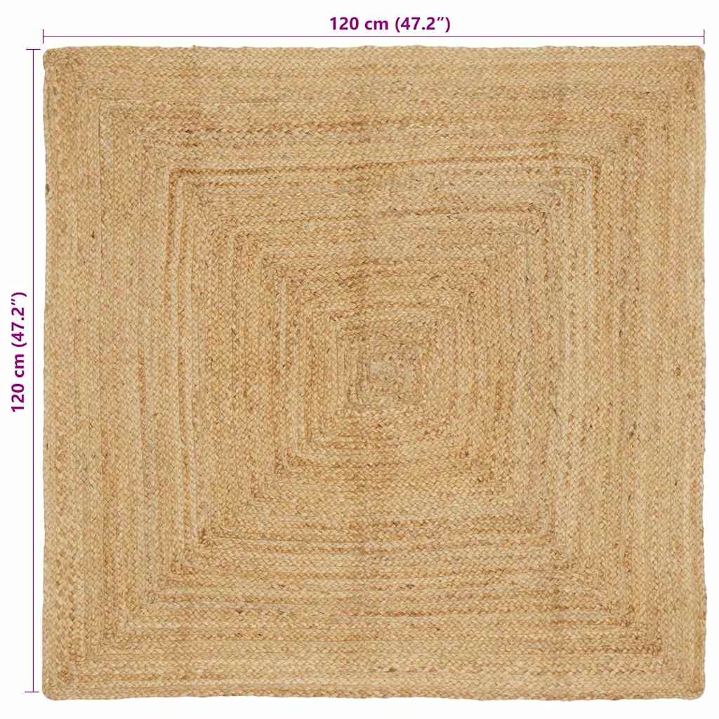 Χαλί Περιοχής Μπεζ 120 x 120 cm Γιούτα - Pakobazaar