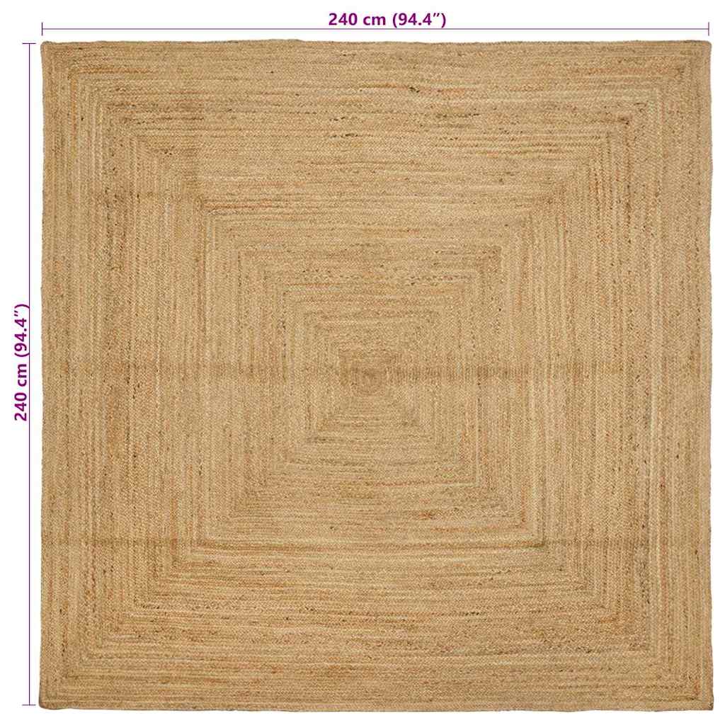 Χαλί Περιοχής Φυσικό 240 x 240 cm Γιούτα - Pakobazaar
