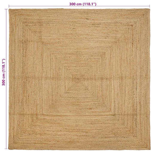 Χαλί Περιοχής Φυσικό 300 x 300 cm Γιούτα