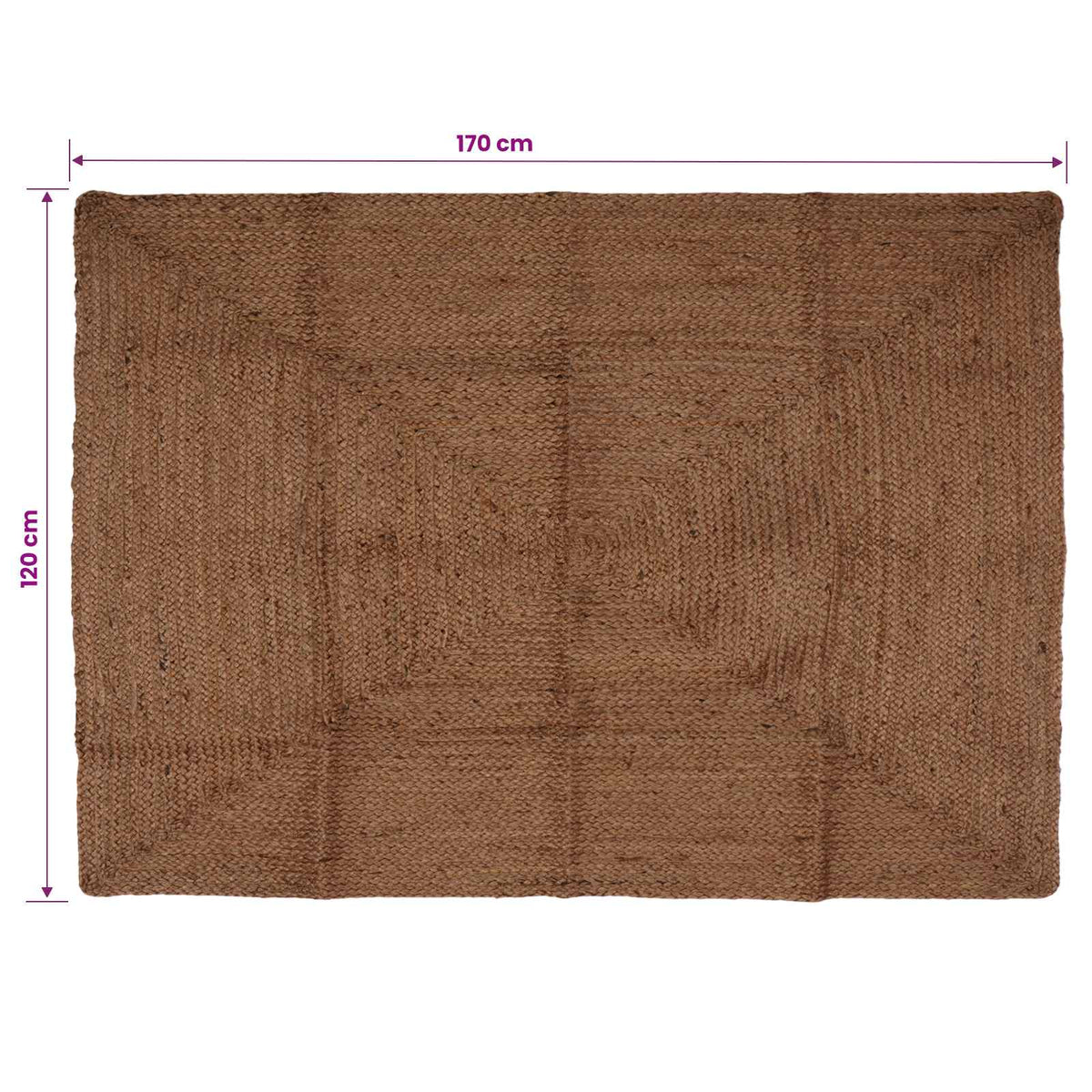 Χαλί Περιοχής Γκρι 120 x 170 cm Γιούτα