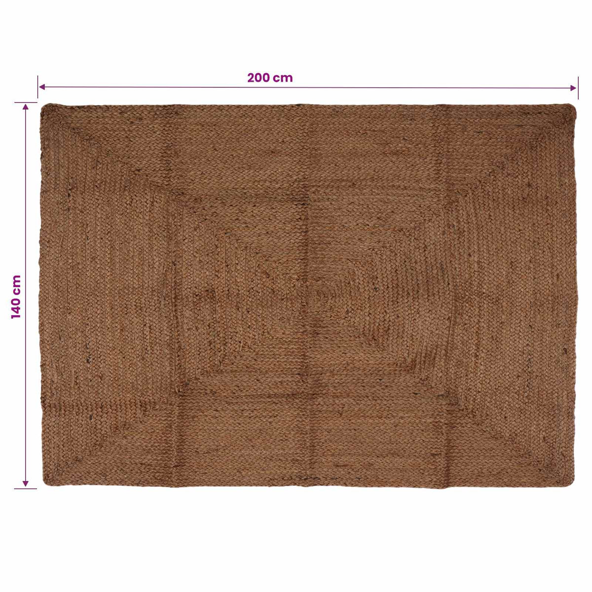 Χαλί Περιοχής Γκρι 140 x 200 cm Γιούτα - Pakobazaar