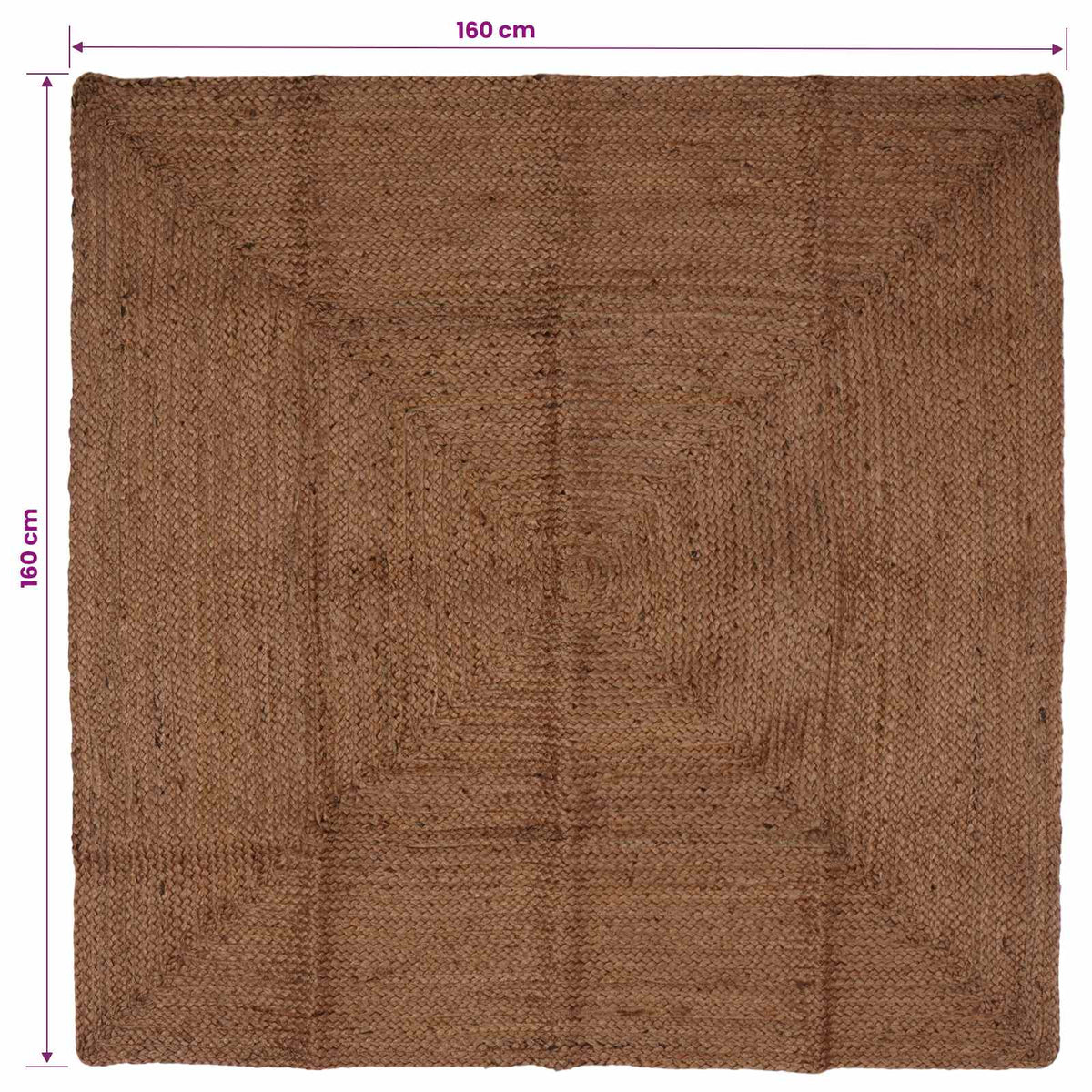 Χαλί Περιοχής Γκρι 160 x 160 cm Γιούτα