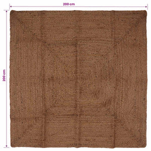 Χαλί Περιοχής Γκρι 200 x 200 cm Γιούτα - Pakobazaar