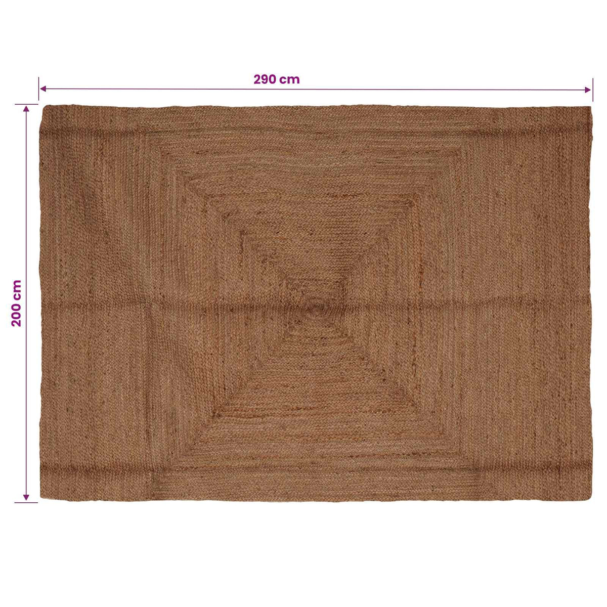 Χαλί Περιοχής Γκρι 200 x 290 εκ. Γιούτα - Pakobazaar