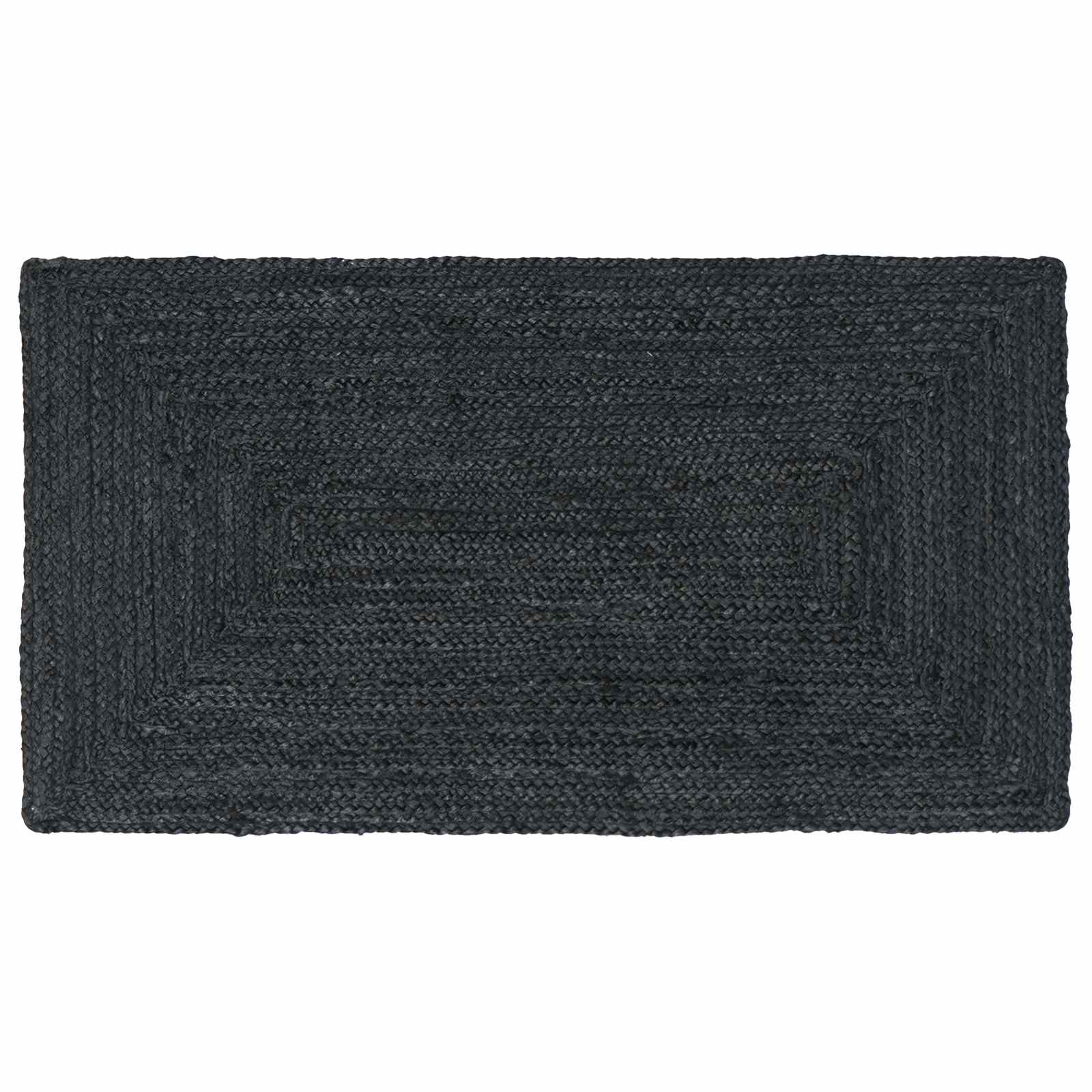 Χαλιά χώρου Ορθογώνιος Σκούρο Γκρι 60 x 110 cm Γιούτα