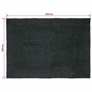 Χαλιά χώρου Ορθογώνιος Σκούρο Γκρι 160 x 230 cm Γιούτα - Pakobazaar