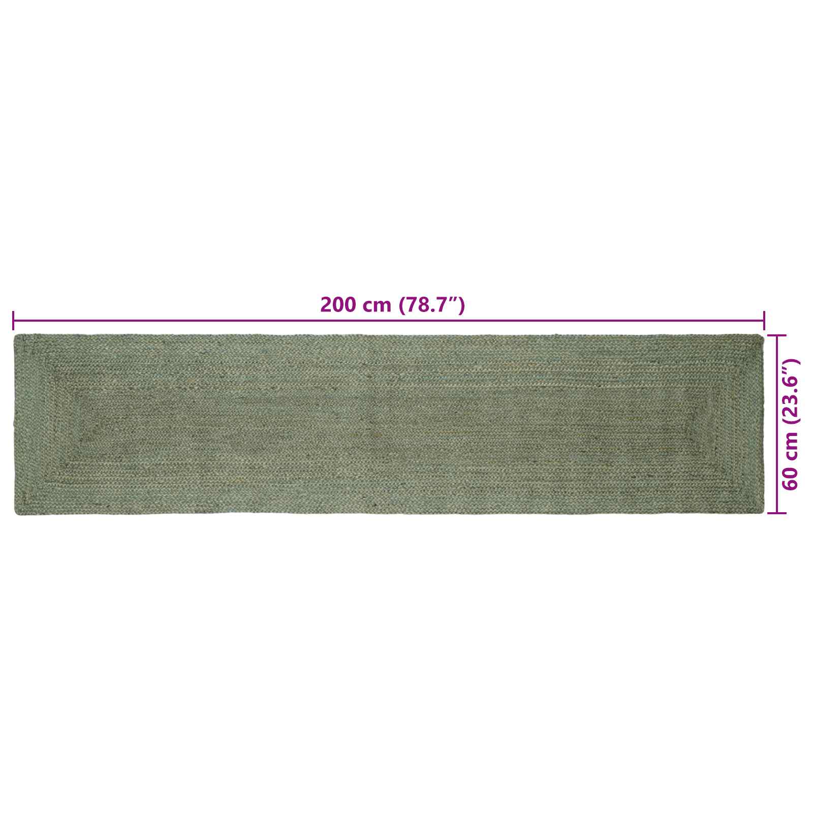 Χαλιά χώρου Ορθογώνιος Λαδί 60 x 200 cm Γιούτα - Pakobazaar