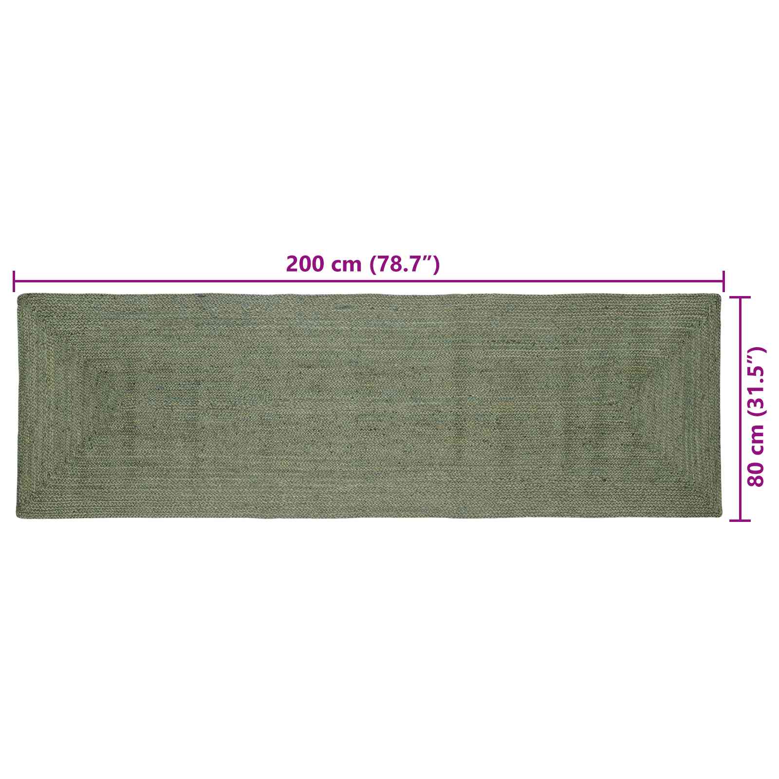 Χαλιά χώρου Ορθογώνιος Λαδί 80 x 200 cm Γιούτα - Pakobazaar