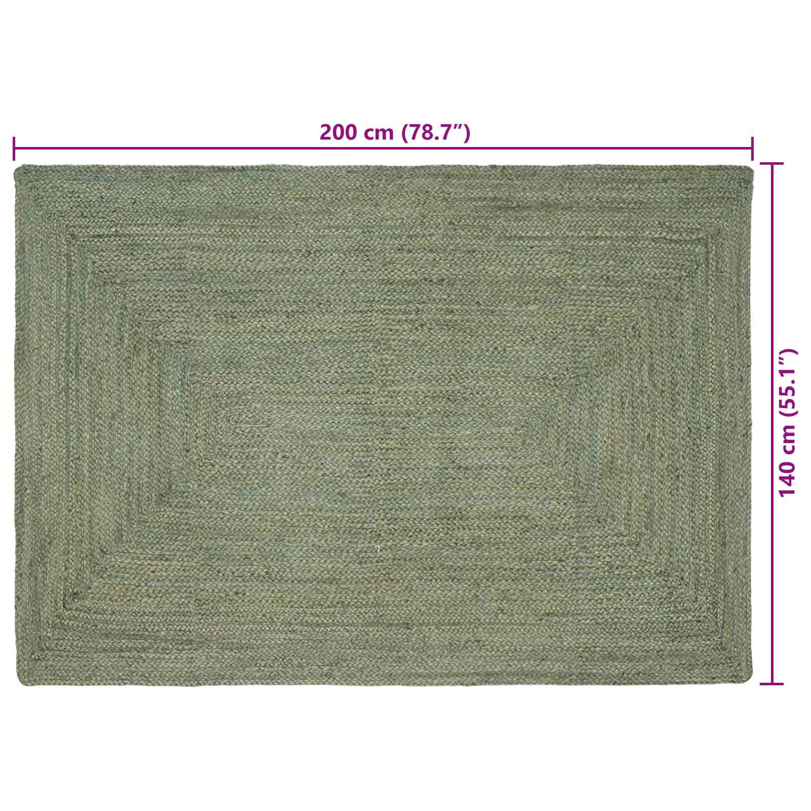 Χαλιά χώρου Ορθογώνιος Λαδί 140 x 200 cm Γιούτα - Pakobazaar
