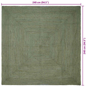Χαλιά χώρου τετράγωνο Λαδί 240 x 240 cm Γιούτα - Pakobazaar