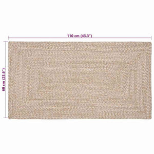 Χαλιά χώρου Ορθογώνιος Φυσικό και Λευκό 60 x 110 cm Γιούτα - Pakobazaar