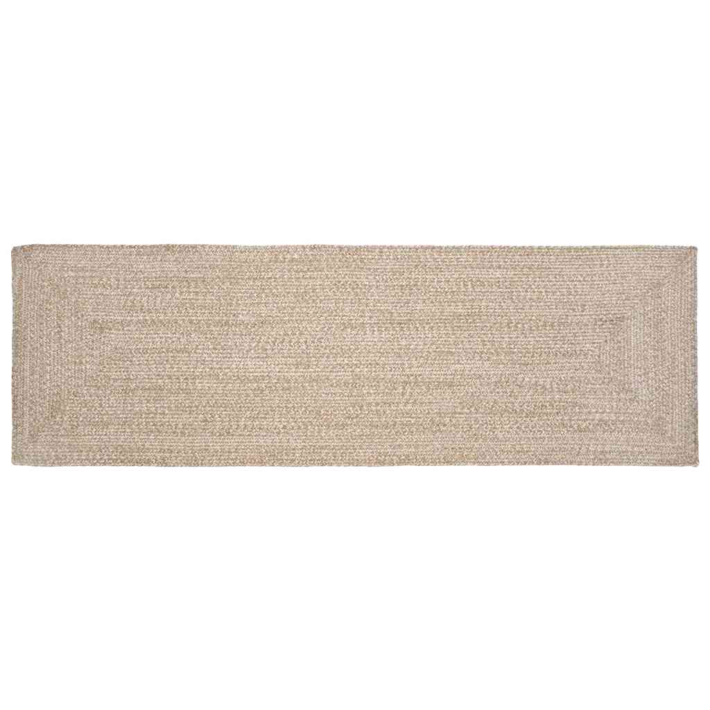 Χαλί Περιοχής Φυσικό και Λευκό 60 x 300 cm Γιούτα - Pakobazaar