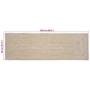 Χαλιά χώρου Ορθογώνιος Φυσικό και Λευκό 80 x 250 cm Γιούτα - Pakobazaar