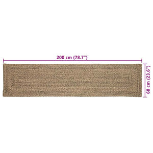 Χαλιά χώρου Ορθογώνιος Φυσικό και Μαύρο 60 x 200 cm Γιούτα - Pakobazaar