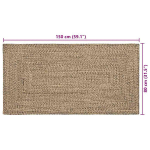 Χαλιά χώρου Ορθογώνιος Φυσικό και Μαύρο 80 x 150 cm Γιούτα - Pakobazaar