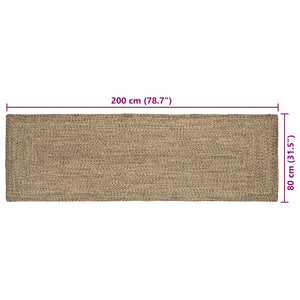 Χαλιά χώρου Ορθογώνιος Φυσικό και Μαύρο 80 x 200 cm Γιούτα - Pakobazaar