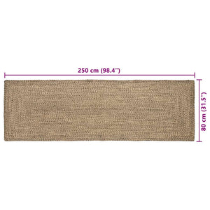 Χαλιά χώρου Ορθογώνιος Φυσικό και Μαύρο 80 x 250 cm Γιούτα - Pakobazaar
