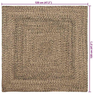 Χαλιά χώρου Φυσικό και Μαύρο 120 x 120 cm Γιούτα