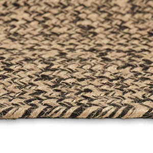 Χαλί Περιοχής Φυσικό και Μαύρο 140 x 200 cm Γιούτα