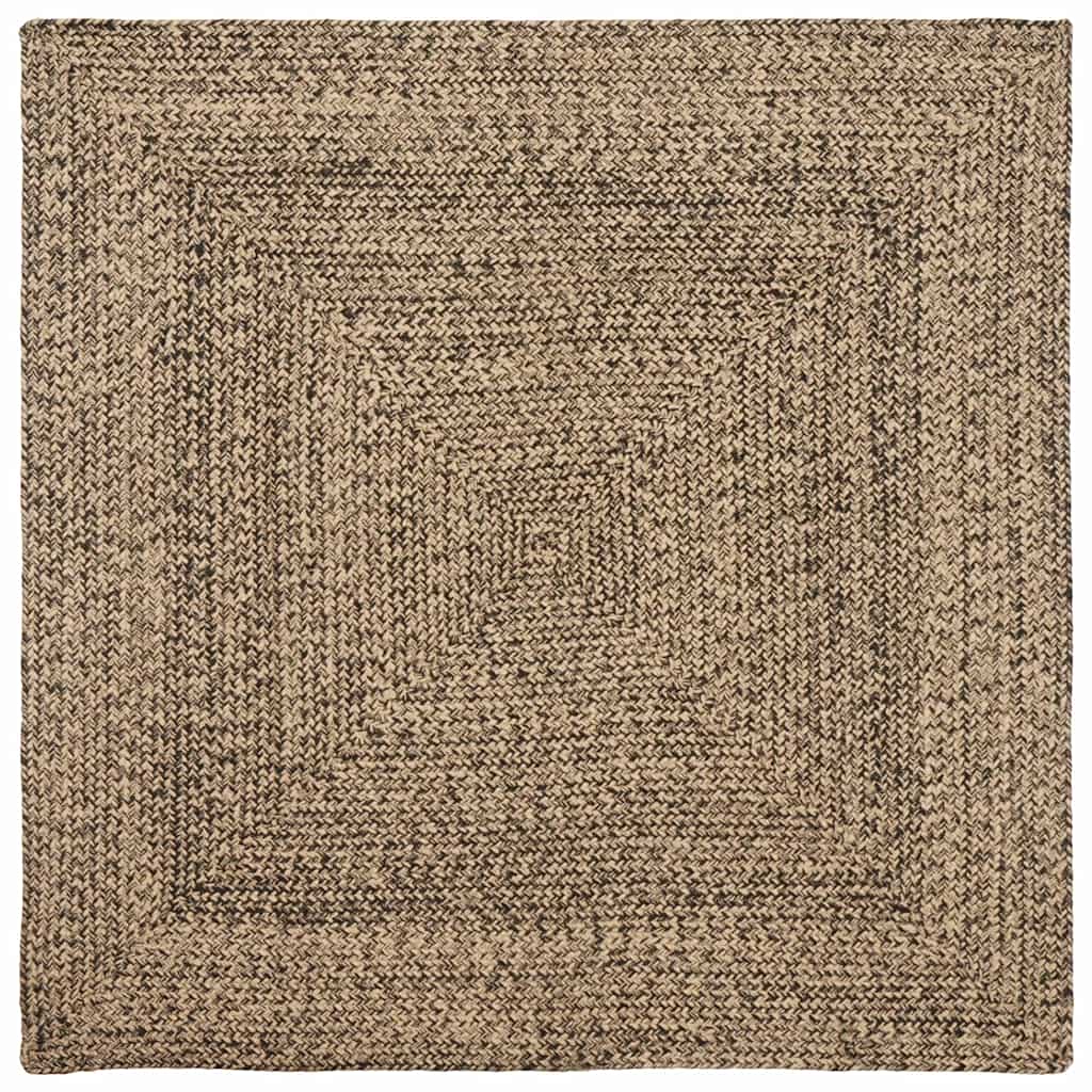 Χαλιά χώρου Φυσικό και Μαύρο 160 x 160 cm Γιούτα - Pakobazaar