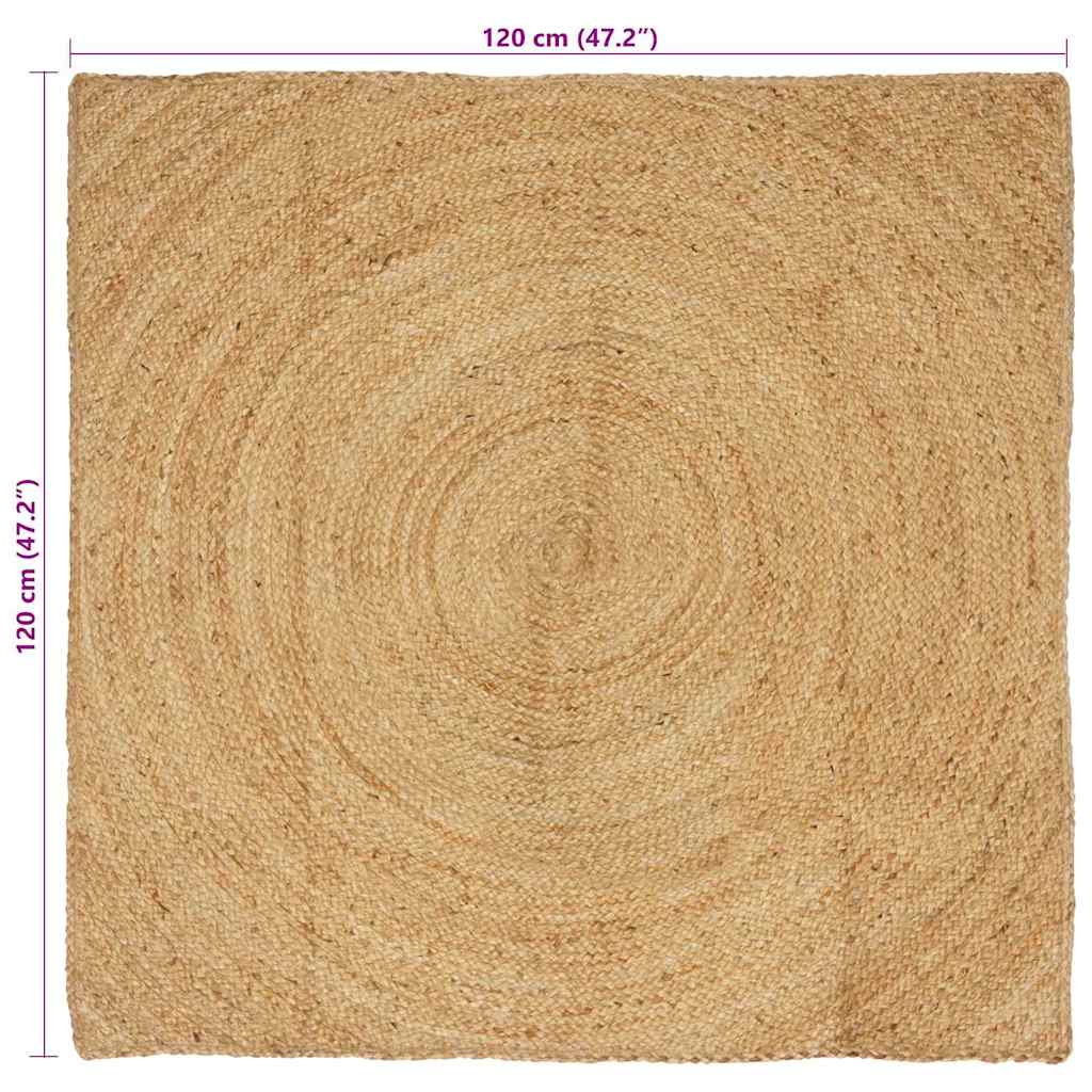 Χαλιά χώρου τετράγωνο Καφέ 120 x 120 cm Γιούτα - Pakobazaar