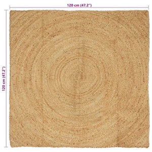 Χαλιά χώρου τετράγωνο Καφέ 120 x 120 cm Γιούτα - Pakobazaar