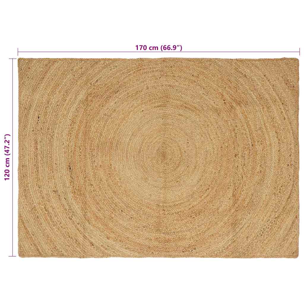 Χαλιά χώρου Ορθογώνιος Καφέ 120 x 170 cm Γιούτα - Pakobazaar