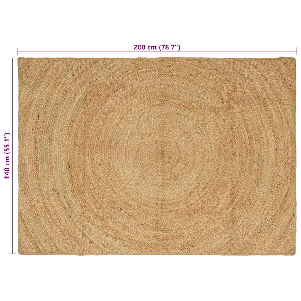 Χαλιά χώρου Ορθογώνιος Καφέ 140 x 200 cm Γιούτα - Pakobazaar