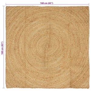 Χαλιά χώρου τετράγωνο Καφέ 160 x 160 cm Γιούτα - Pakobazaar